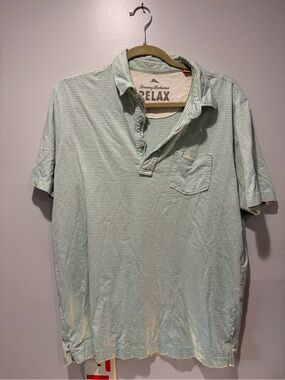Tommy Bahama Mint Green Striped Short-Sleeve Polo